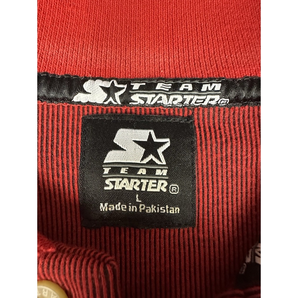 Vintage Y2K Team Starter Red Ole Miss Rebels Polo Shirt NCAA Football - Picture 5 of 8